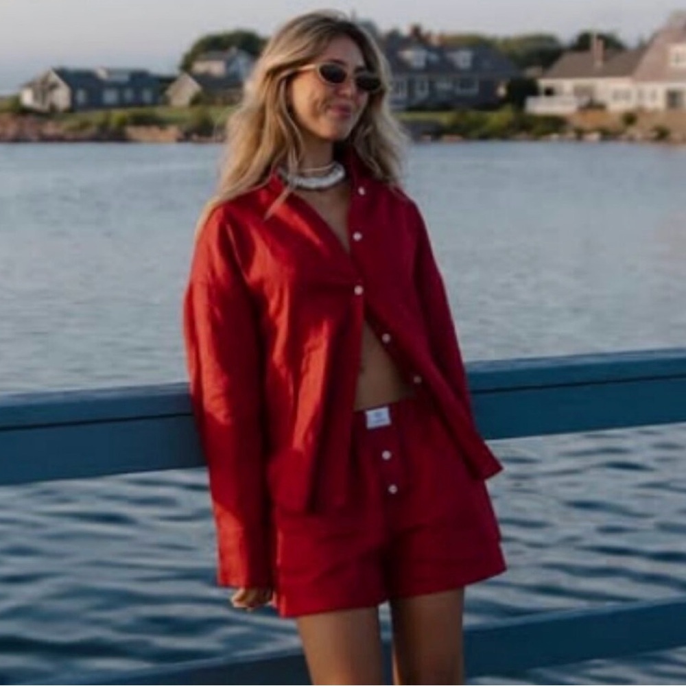 PARKE Oversized Boyfriend Linen Button Down